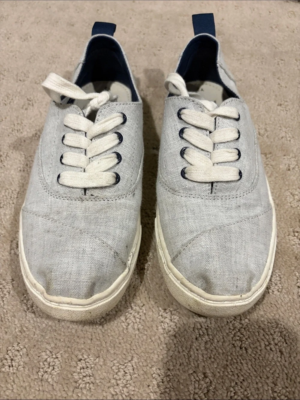 Toms Kids Light Cordones Cupsole in Drizzle Grey Chambray Sneaker